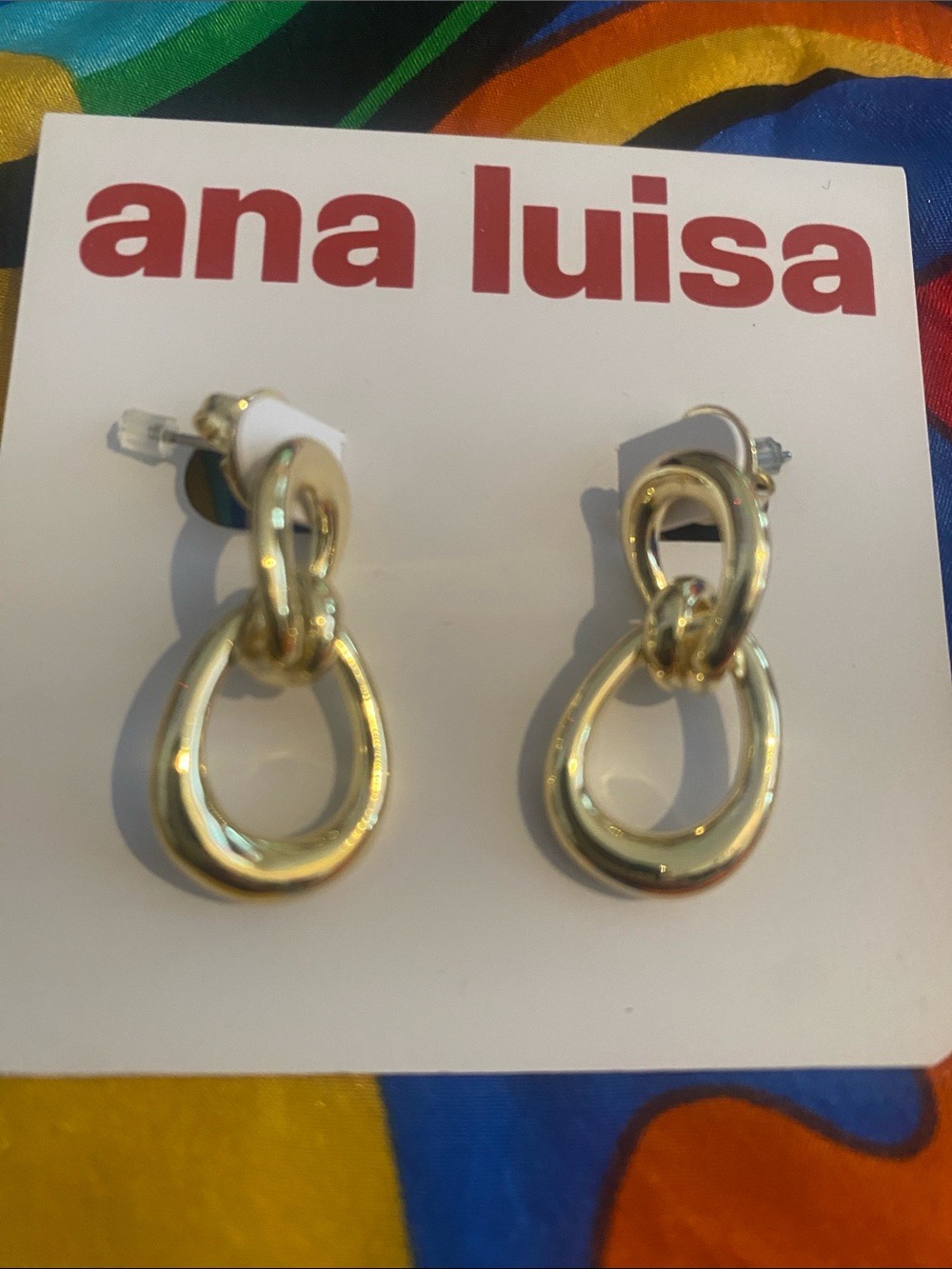 Ana Luisa Polished Gold Link Drop Earrings
